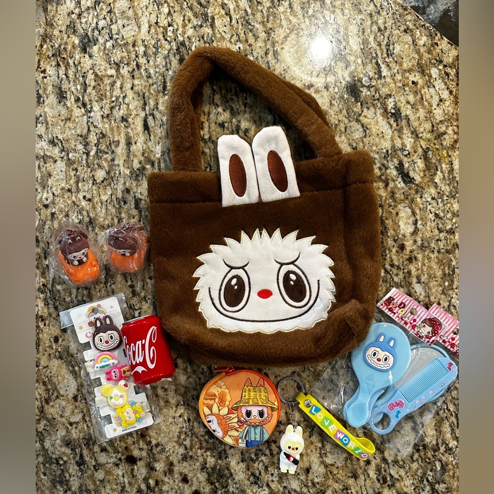 Labubu Brown Bag with extras